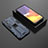 Silicone Matte Finish and Plastic Back Cover Case with Magnetic Stand T01 for Samsung Galaxy Quantum2 5G