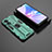 Silicone Matte Finish and Plastic Back Cover Case with Magnetic Stand T02 for Oppo A1 5G