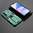 Silicone Matte Finish and Plastic Back Cover Case with Magnetic Stand T02 for Oppo A1x 5G