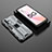 Silicone Matte Finish and Plastic Back Cover Case with Magnetic Stand T02 for Oppo A93s 5G