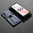 Silicone Matte Finish and Plastic Back Cover Case with Magnetic Stand T02 for Oppo A93s 5G