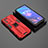 Silicone Matte Finish and Plastic Back Cover Case with Magnetic Stand T02 for Oppo K9S 5G Red