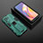 Silicone Matte Finish and Plastic Back Cover Case with Magnetic Stand T02 for Oppo Reno5 F