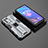 Silicone Matte Finish and Plastic Back Cover Case with Magnetic Stand T02 for Realme Q3t 5G Gray