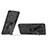 Silicone Matte Finish and Plastic Back Cover Case with Magnetic Stand T02 for Samsung Galaxy A05s Black