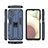 Silicone Matte Finish and Plastic Back Cover Case with Magnetic Stand T02 for Samsung Galaxy A12 5G