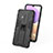 Silicone Matte Finish and Plastic Back Cover Case with Magnetic Stand T02 for Samsung Galaxy A32 5G