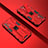 Silicone Matte Finish and Plastic Back Cover Case with Magnetic Stand T02 for Samsung Galaxy A32 5G Red