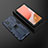 Silicone Matte Finish and Plastic Back Cover Case with Magnetic Stand T02 for Samsung Galaxy A72 4G