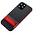 Silicone Matte Finish and Plastic Back Cover Case with Stand A01 for Apple iPhone 11 Pro Red