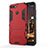 Silicone Matte Finish and Plastic Back Cover Case with Stand A01 for Huawei Honor 7A Red