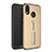 Silicone Matte Finish and Plastic Back Cover Case with Stand A01 for Huawei Nova 3e Gold