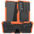 Silicone Matte Finish and Plastic Back Cover Case with Stand A01 for Motorola Moto Edge 20 5G Orange