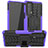 Silicone Matte Finish and Plastic Back Cover Case with Stand A01 for Motorola Moto Edge 20 5G Purple