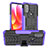 Silicone Matte Finish and Plastic Back Cover Case with Stand A01 for Motorola Moto G Play Gen 2 Purple