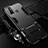 Silicone Matte Finish and Plastic Back Cover Case with Stand A01 for Oppo A53s Black