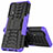 Silicone Matte Finish and Plastic Back Cover Case with Stand A01 for Realme Narzo 30 4G Purple