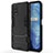 Silicone Matte Finish and Plastic Back Cover Case with Stand A01 for Realme Q2 5G Black