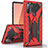 Silicone Matte Finish and Plastic Back Cover Case with Stand A01 for Samsung Galaxy Note 10 Red