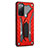 Silicone Matte Finish and Plastic Back Cover Case with Stand A01 for Samsung Galaxy S20 FE 2022 5G Red