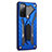 Silicone Matte Finish and Plastic Back Cover Case with Stand A01 for Samsung Galaxy S20 FE 4G Blue