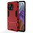 Silicone Matte Finish and Plastic Back Cover Case with Stand A02 for Xiaomi Mi 11 Pro 5G Red