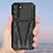 Silicone Matte Finish and Plastic Back Cover Case with Stand A04 for Samsung Galaxy S21 FE 5G