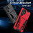 Silicone Matte Finish and Plastic Back Cover Case with Stand A04 for Samsung Galaxy S21 Ultra 5G