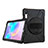 Silicone Matte Finish and Plastic Back Cover Case with Stand A04 for Samsung Galaxy Tab S6 10.5 SM-T860 Black