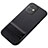 Silicone Matte Finish and Plastic Back Cover Case with Stand A05 for Apple iPhone 11 Black