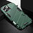 Silicone Matte Finish and Plastic Back Cover Case with Stand A05 for Apple iPhone 13 Pro