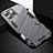 Silicone Matte Finish and Plastic Back Cover Case with Stand A05 for Apple iPhone 13 Pro