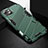 Silicone Matte Finish and Plastic Back Cover Case with Stand A05 for Apple iPhone 15