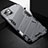 Silicone Matte Finish and Plastic Back Cover Case with Stand A05 for Apple iPhone 15