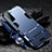 Silicone Matte Finish and Plastic Back Cover Case with Stand A05 for Samsung Galaxy S23 5G Blue