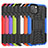 Silicone Matte Finish and Plastic Back Cover Case with Stand A07 for Apple iPhone 15