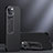 Silicone Matte Finish and Plastic Back Cover Case with Stand A08 for Apple iPhone 13 Mini Black