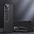 Silicone Matte Finish and Plastic Back Cover Case with Stand A08 for Apple iPhone 14 Plus Black