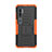 Silicone Matte Finish and Plastic Back Cover Case with Stand D01 for Xiaomi Mi Note 10 Orange