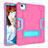 Silicone Matte Finish and Plastic Back Cover Case with Stand for Apple iPad Air 5 10.9 (2022) Hot Pink