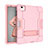 Silicone Matte Finish and Plastic Back Cover Case with Stand for Apple iPad Air 5 10.9 (2022) Pink