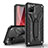 Silicone Matte Finish and Plastic Back Cover Case with Stand for Apple iPhone 11 Pro Max Black