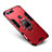 Silicone Matte Finish and Plastic Back Cover Case with Stand for Huawei Honor V20 Red