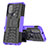 Silicone Matte Finish and Plastic Back Cover Case with Stand for Motorola Moto G Play Gen 2 Purple