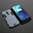 Silicone Matte Finish and Plastic Back Cover Case with Stand for OnePlus 7T Pro 5G