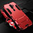 Silicone Matte Finish and Plastic Back Cover Case with Stand for Oppo A11 Red