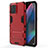 Silicone Matte Finish and Plastic Back Cover Case with Stand for Oppo Find X3 5G