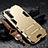 Silicone Matte Finish and Plastic Back Cover Case with Stand for Oppo K7 5G Gold