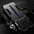 Silicone Matte Finish and Plastic Back Cover Case with Stand for Oppo Reno2 Black