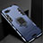 Silicone Matte Finish and Plastic Back Cover Case with Stand for Oppo RX17 Neo Blue